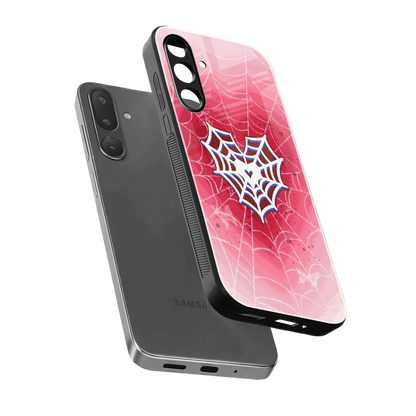 Y2K Hearts X Web sleek samsung galaxy m36 5g cover with tempered glass back and TPU edges