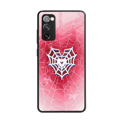 Y2K Hearts X Web back phone cover | glass case for samsung galaxy s20 fe