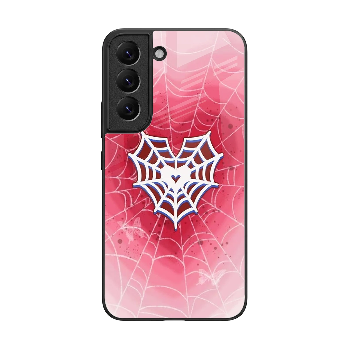 Y2K Hearts X Web back phone cover | glass case for samsung galaxy s22