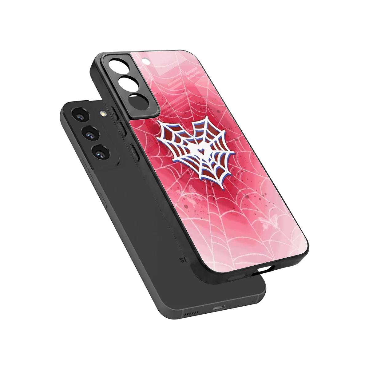 Y2K Hearts X Web sleek samsung galaxy s22 cover with tempered glass back and TPU edges
