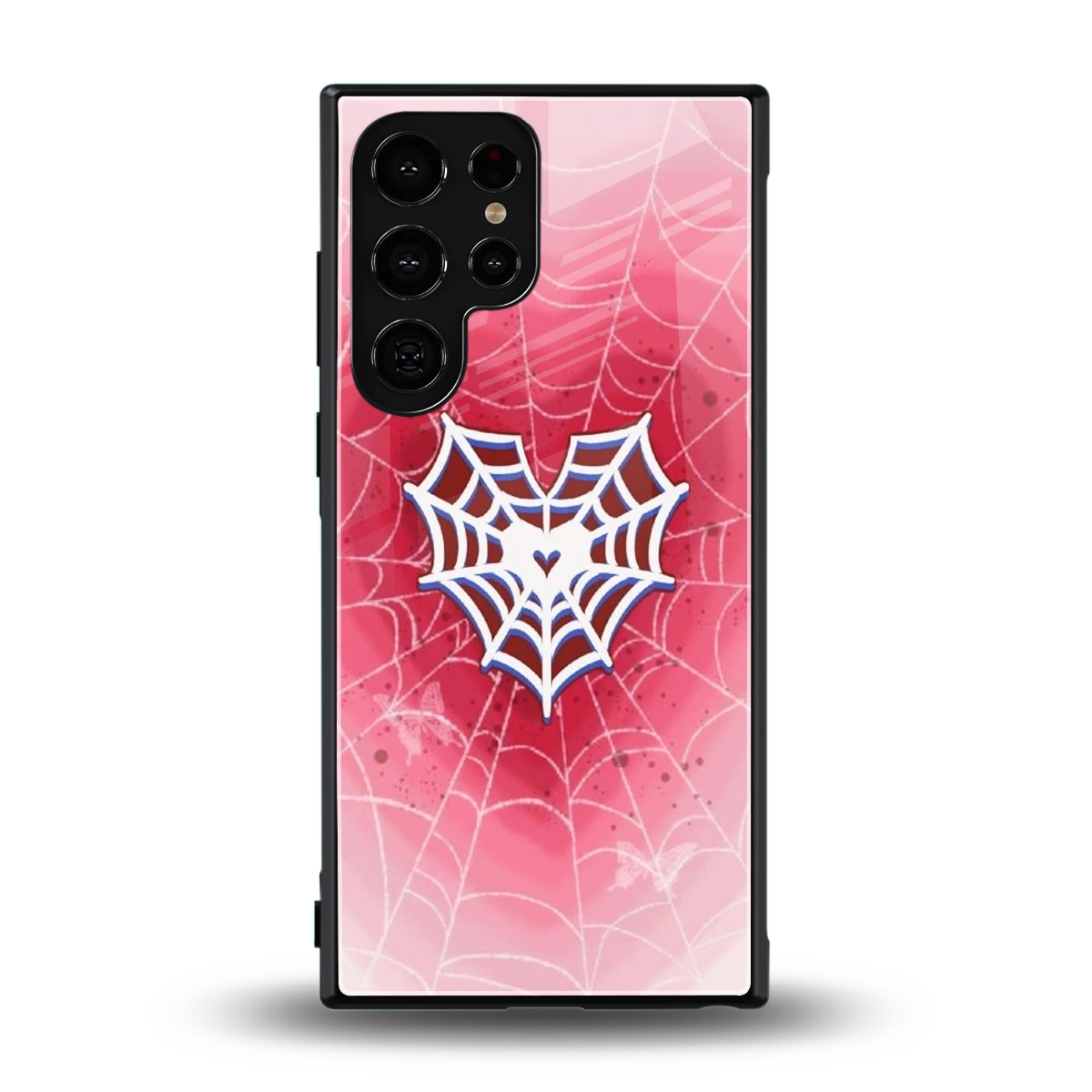 Y2K Hearts X Web back phone cover | glass case for samsung galaxy s24 ultra