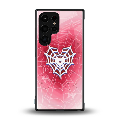 Y2K Hearts X Web back phone cover | glass case for samsung galaxy s24 ultra