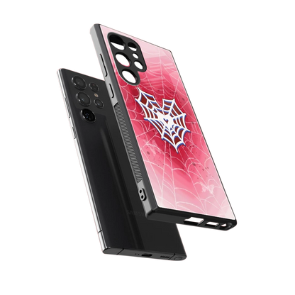 Y2K Hearts X Web sleek samsung galaxy s24 ultra cover with tempered glass back and TPU edges