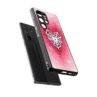 Y2K Hearts X Web sleek samsung galaxy s26 ultra cover with tempered glass back and TPU edges