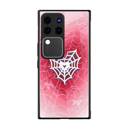 Y2K Hearts X Web back phone cover | glass case forvivo v30 pro