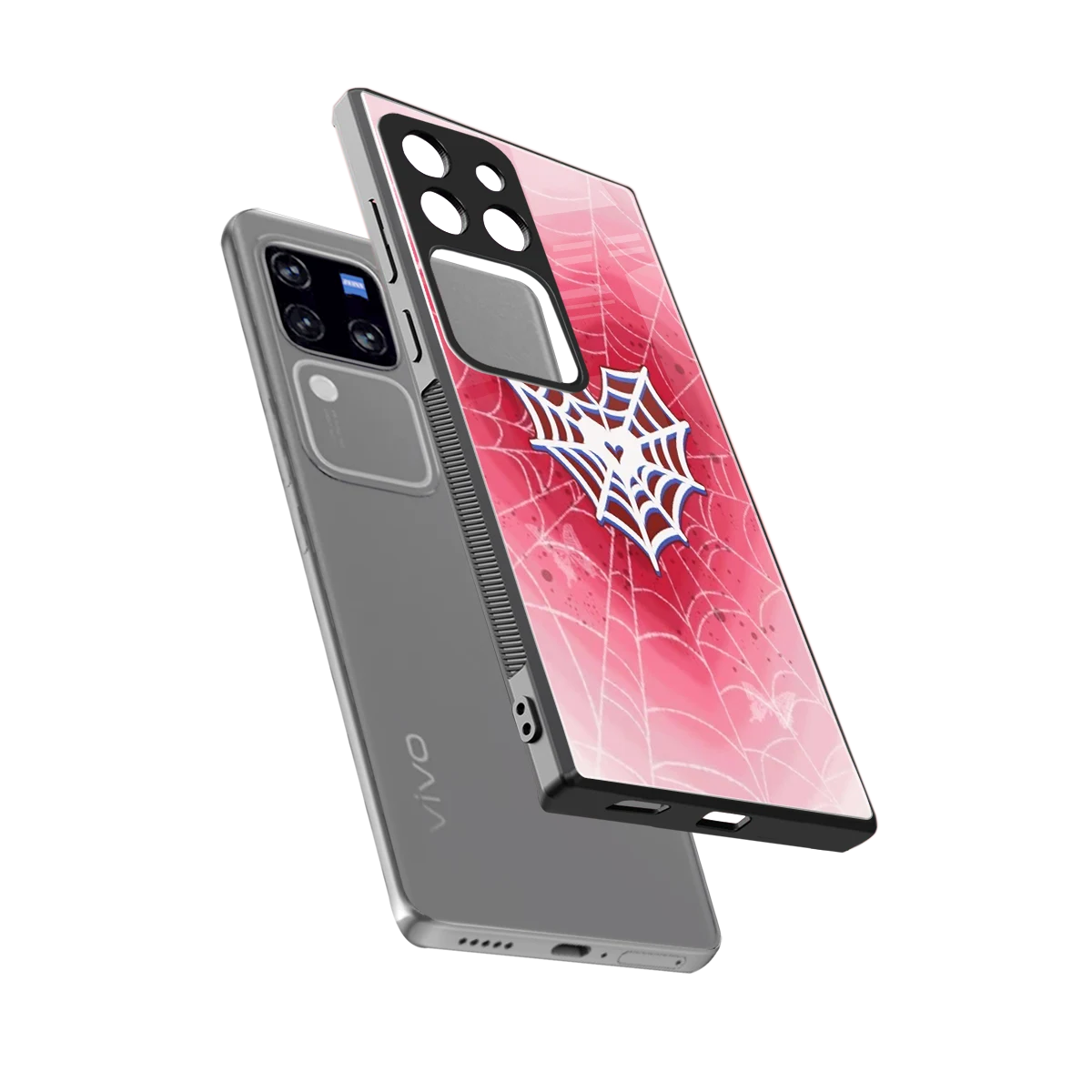 Y2K Hearts X Web sleekvivo v30 pro cover with tempered glass back and TPU edges