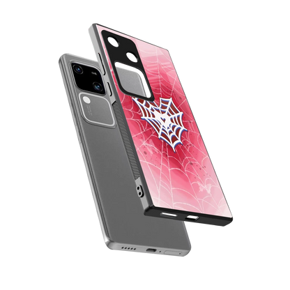Y2K Hearts X Web sleek vivo v30 cover with tempered glass back and TPU edges