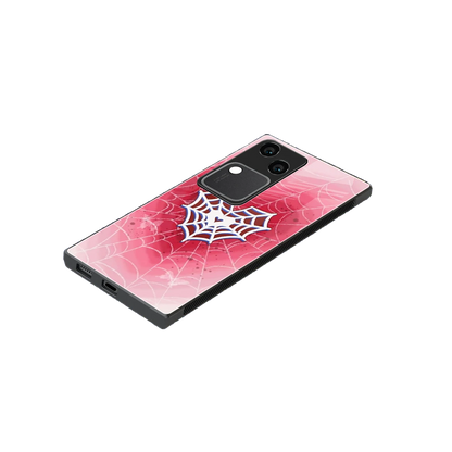 Y2K Hearts X Web stylish phone case for vivo v30 | glossy glass and slim fit