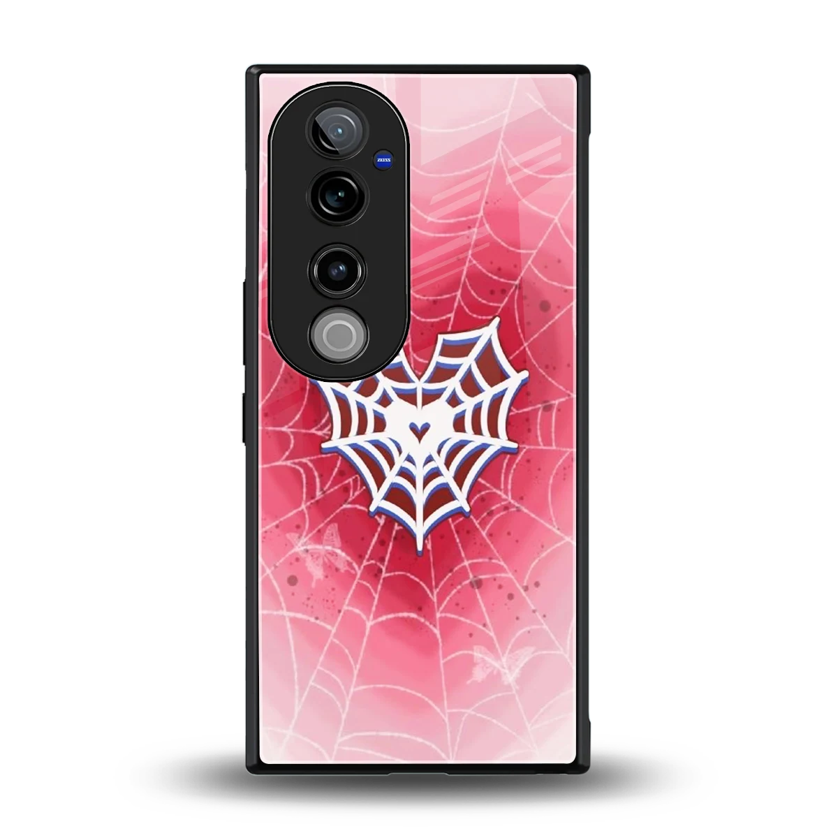 Y2K Hearts X Web back phone cover | glass case for vivo v40 pro