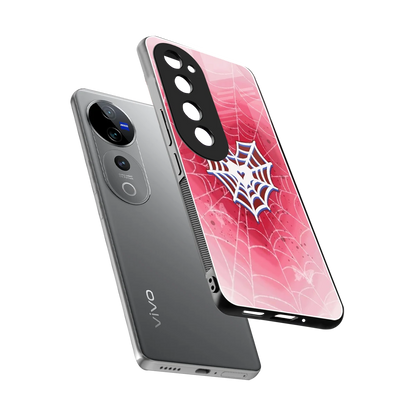 Y2K Hearts X Web sleek vivo v40 pro cover with tempered glass back and TPU edges