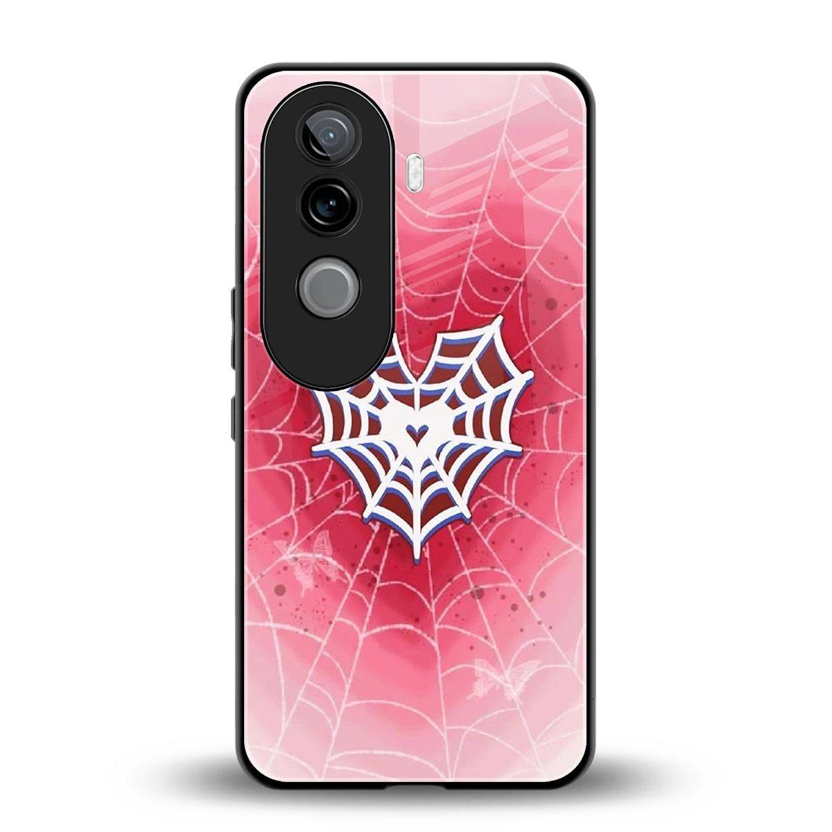 Y2K Hearts X Web back phone cover | glass case for vivo v40e