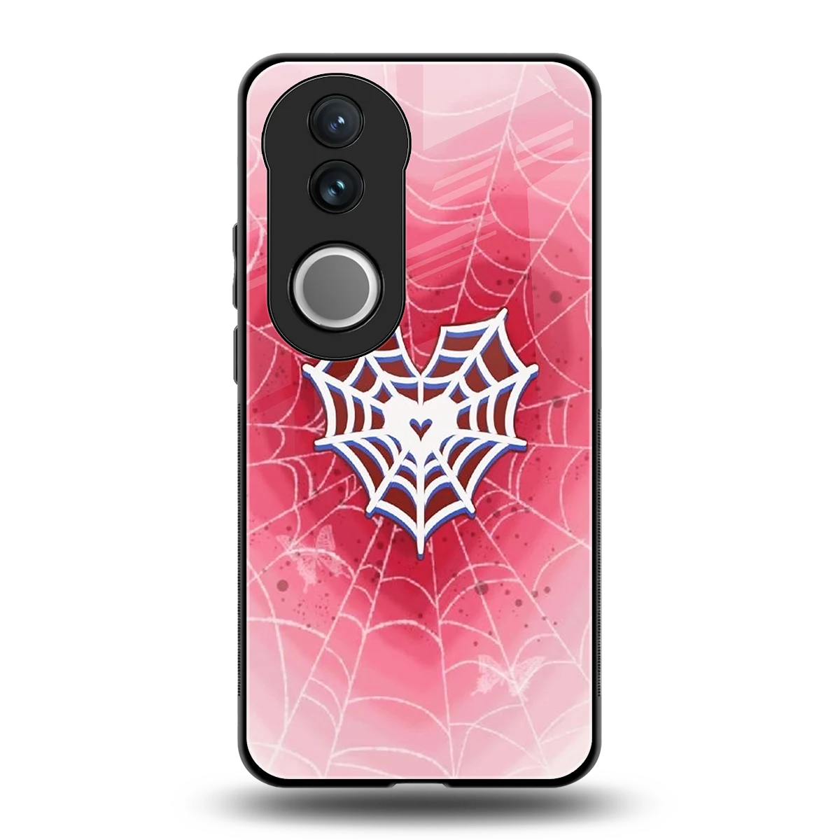 Y2K Hearts X Web back phone cover | glass case for vivo v50