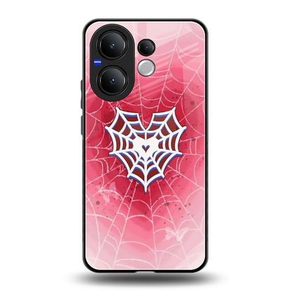 Y2K Hearts X Web back phone cover | glass case for vivo v60