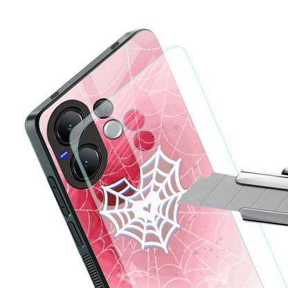 Y2K Hearts X Web stylish phone case for vivo v60 | glossy glass and slim fit