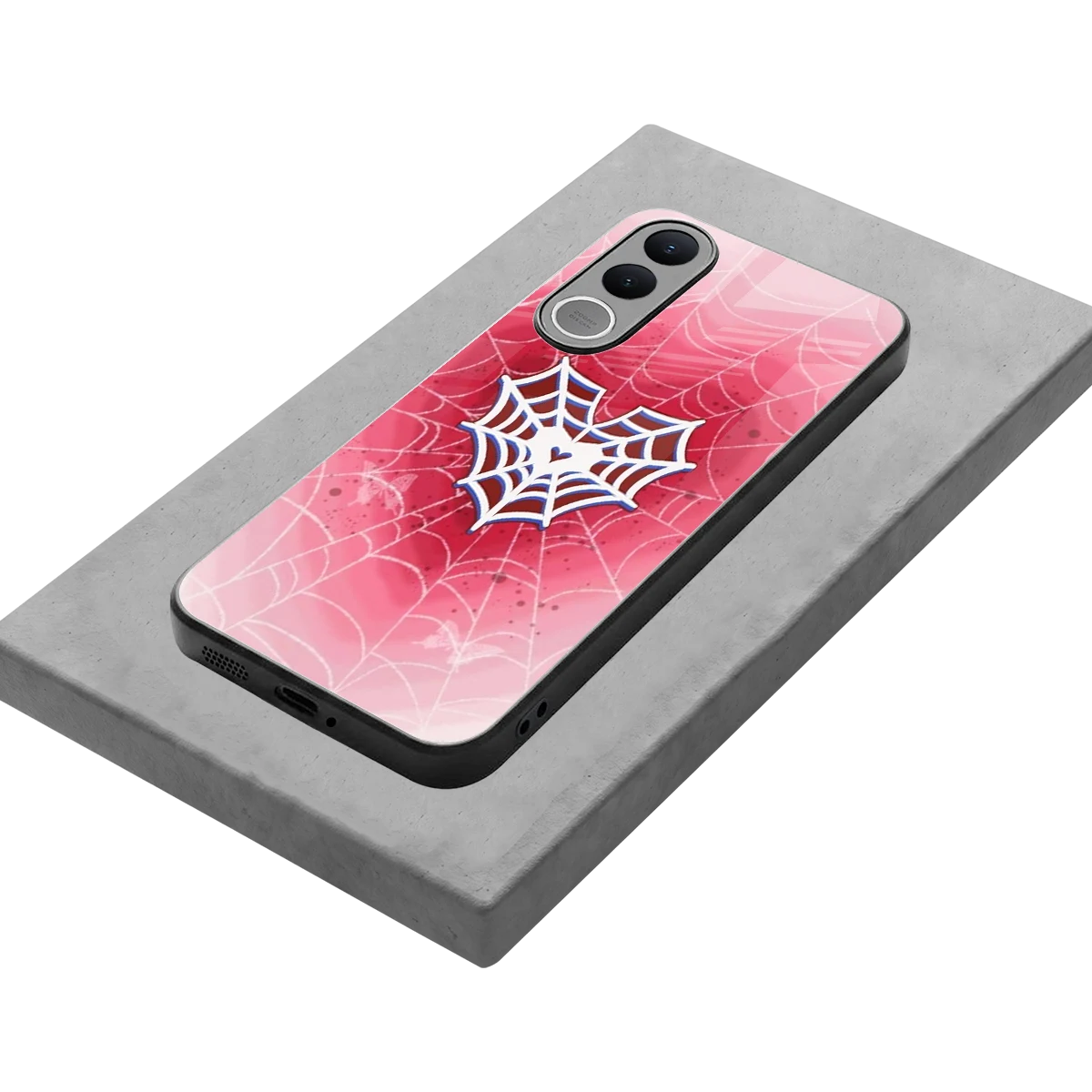Y2K Hearts X Web stylish phone case for vivo v70 fe | glossy glass and slim fit