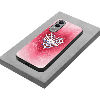 Y2K Hearts X Web stylish phone case for vivo v70 fe | glossy glass and slim fit