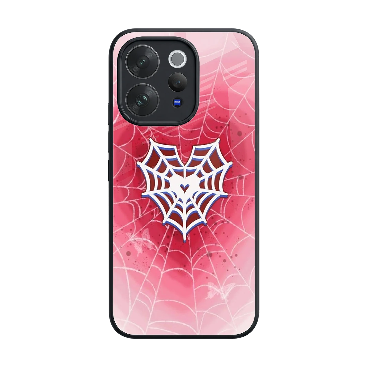 Y2K Hearts X Web back phone cover | glass case for vivo v70