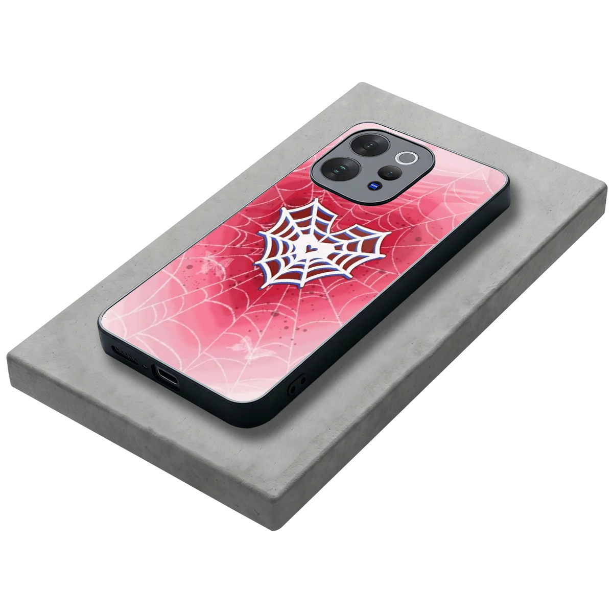 Y2K Hearts X Web stylish phone case for vivo v70 | glossy glass and slim fit