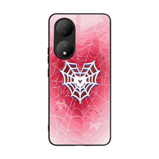 Y2K Hearts X Web back phone cover | glass case for Vivo-y100