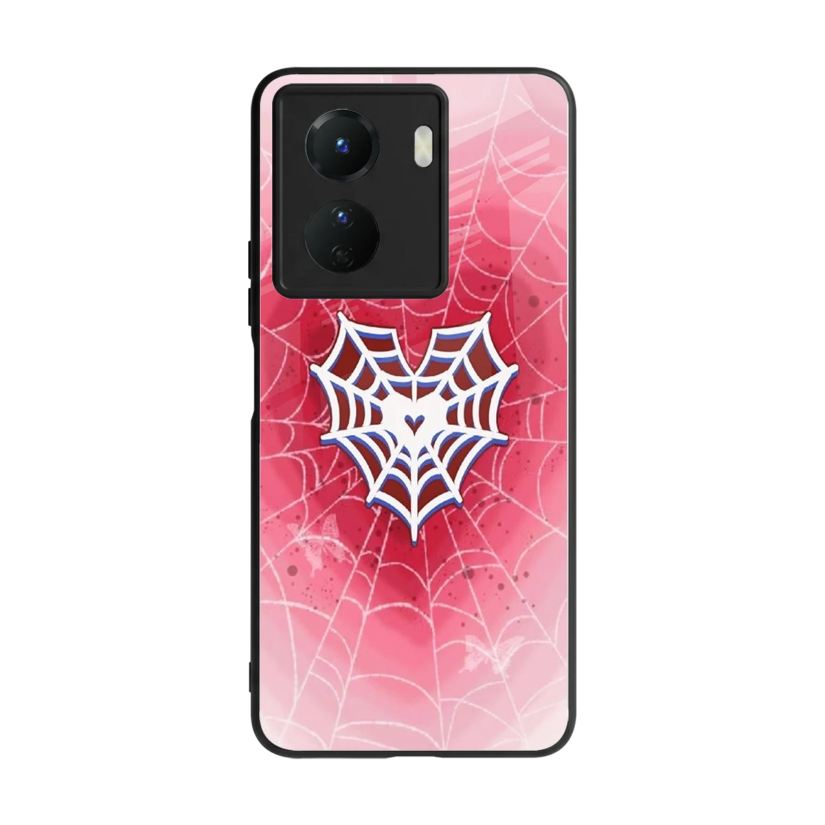 Y2K Hearts X Web back phone cover | glass case for vivo y16