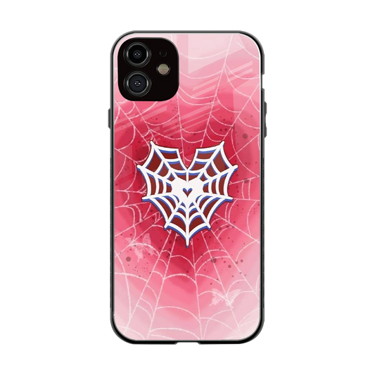Y2K Hearts X Web back phone cover | glass case for iphone 12