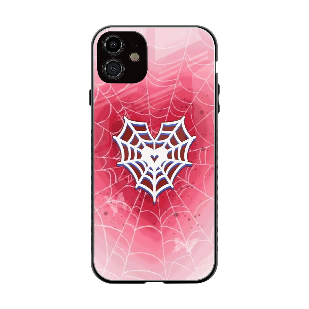 Y2K Hearts X Web back phone cover | glass case for iphone 11