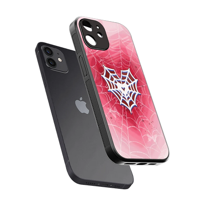 Y2K Hearts X Web sleek iphone 11 cover with tempered glass back and TPU edges
