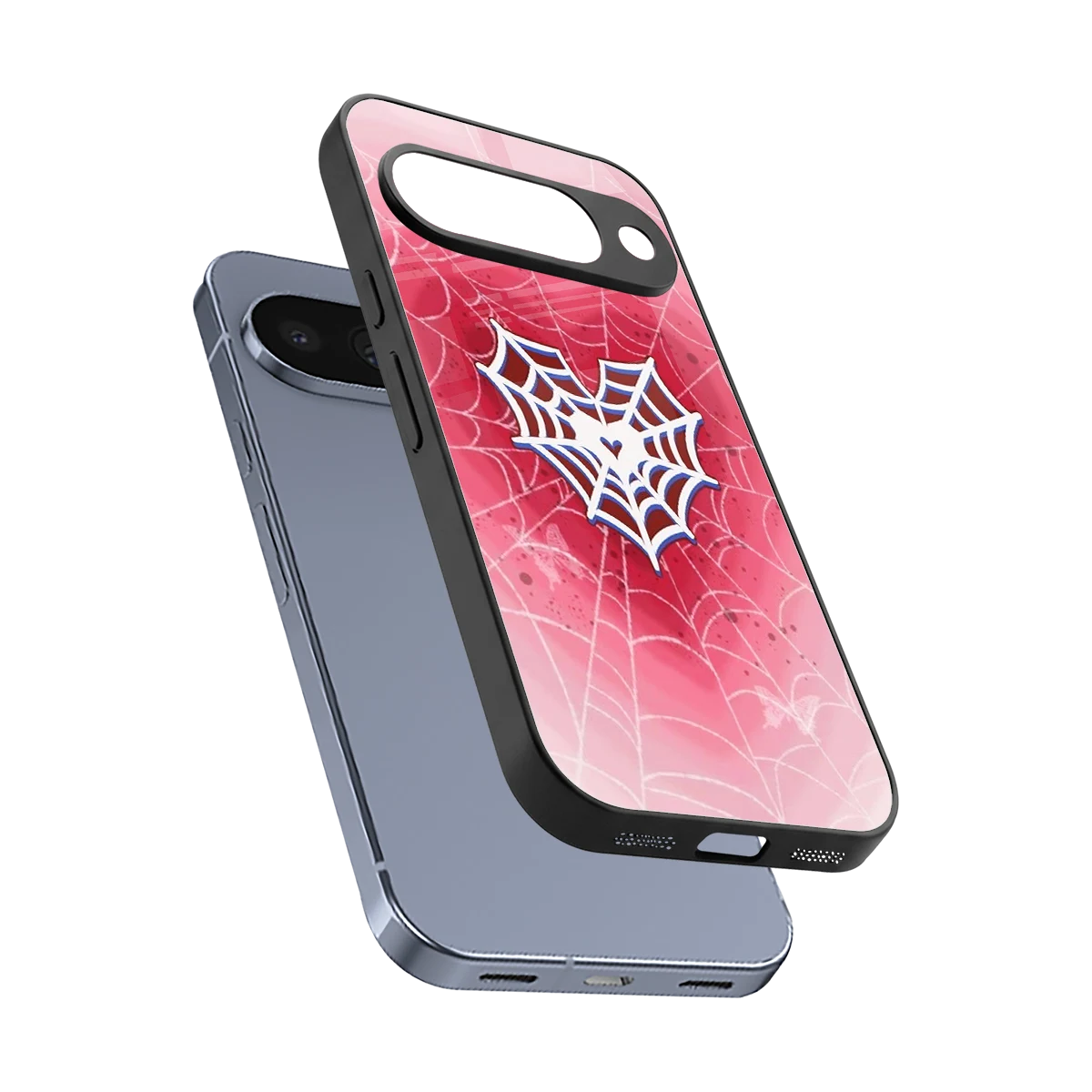 Y2K Hearts X Web sleek google pixel 10 cover with tempered glass back and TPU edges