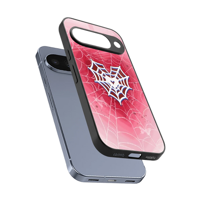 Y2K Hearts X Web sleek google pixel 10 cover with tempered glass back and TPU edges