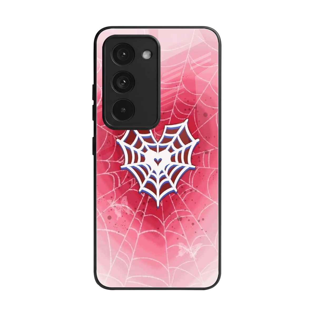Y2K Hearts X Web back phone cover | glass case for redmi 15 5g