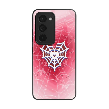 Y2K Hearts X Web back phone cover | glass case for redmi 15 5g