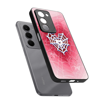 Y2K Hearts X Web sleek redmi 15 5g cover with tempered glass back and TPU edges