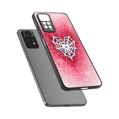 Y2K Hearts X Web sleek redmi note 11 pro cover with tempered glass back and TPU edges