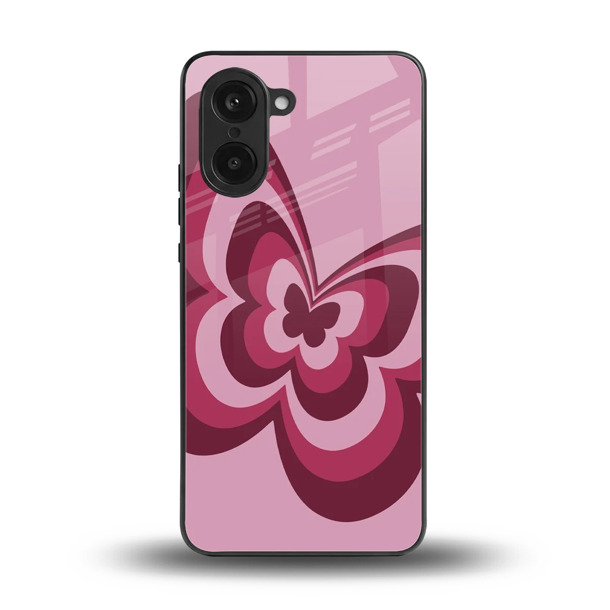 Y2K Magenta Butterfly back phone cover | glass case for oneplus nord ce5 5g