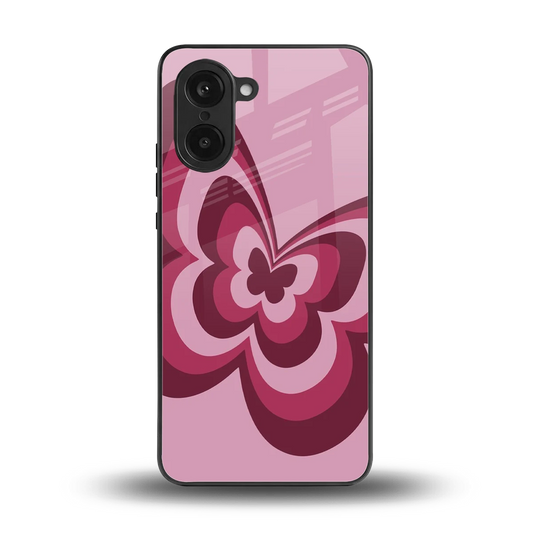 Y2K Magenta Butterfly back phone cover | glass case for oneplus nord ce5 5g