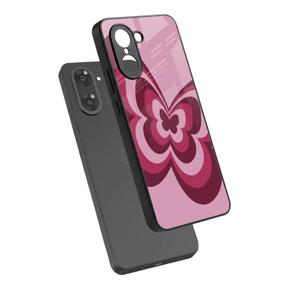 Y2K Magenta Butterfly sleek oneplus nord ce5 5g cover with tempered glass back and TPU edges