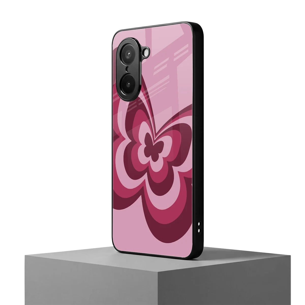 Y2K Magenta Butterfly oneplus nord ce5 5g mobile cover | shockproof glass phone case