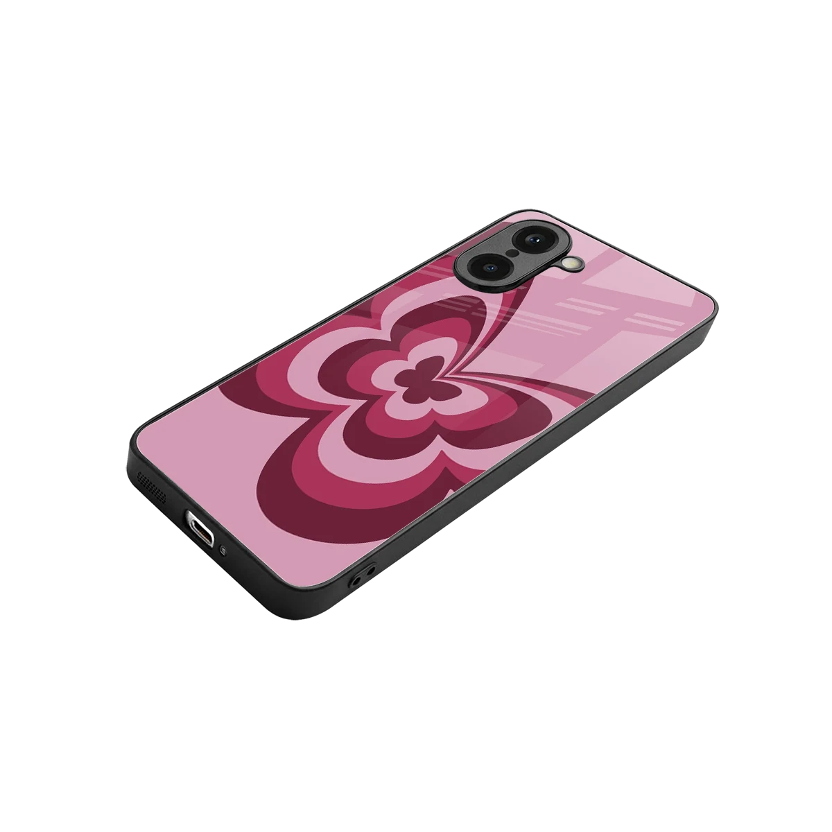 Y2K Magenta Butterfly stylish phone case for oneplus nord ce5 5g | glossy glass and slim fit