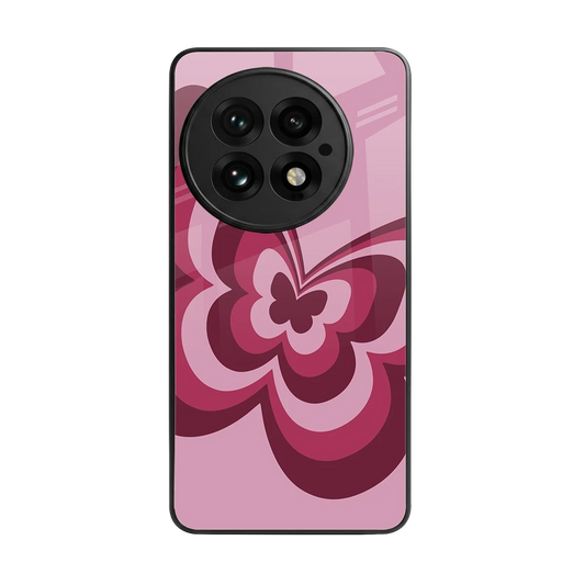 Y2K Magenta Butterfly back phone cover | glass case for oneplus 13