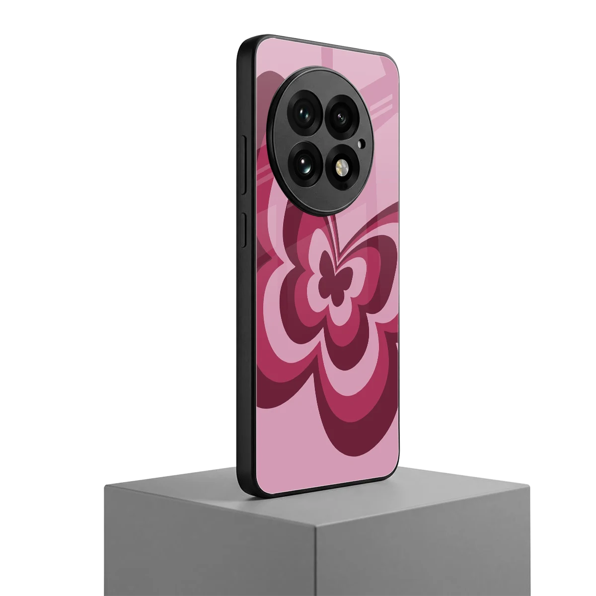 Y2K Magenta Butterfly oneplus 13 mobile cover | shockproof glass phone case