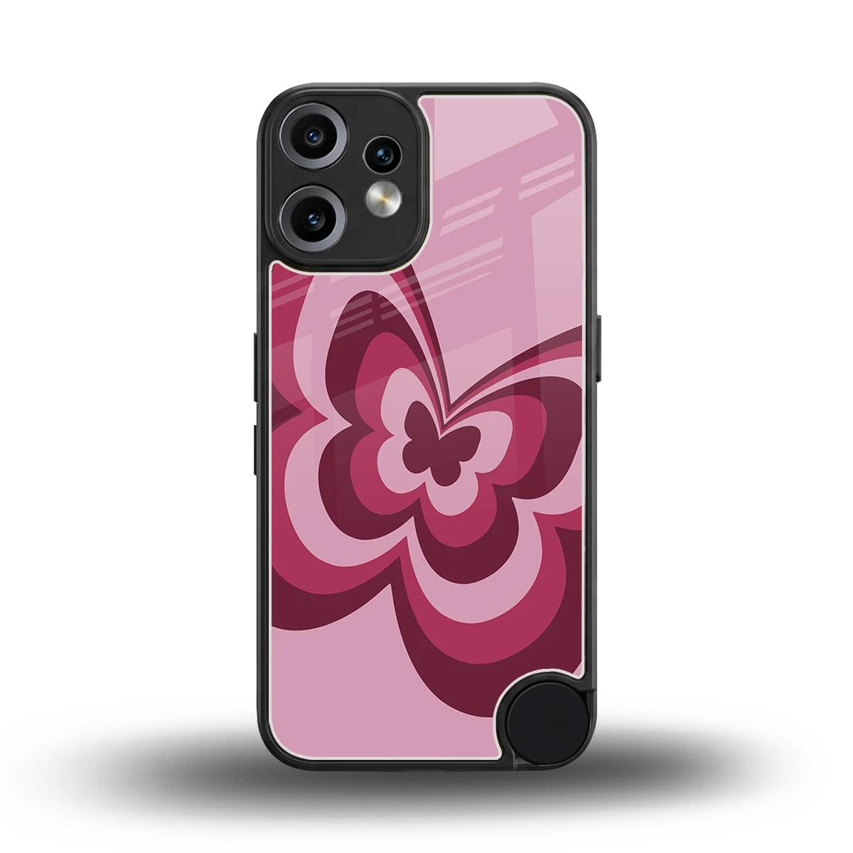 Y2K Magenta Butterfly back phone cover | glass case for cmf nothing phone 2 pro