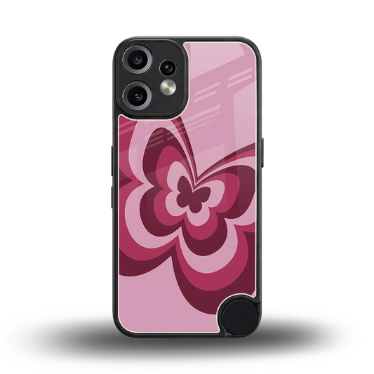 Y2K Magenta Butterfly back phone cover | glass case for cmf nothing phone 2 pro