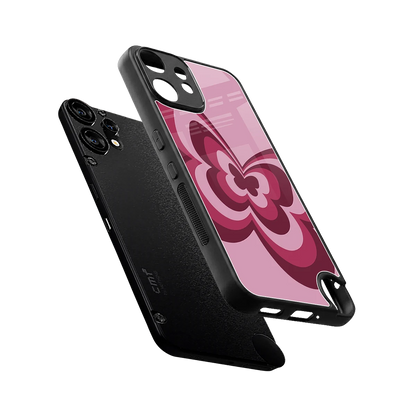 Y2K Magenta Butterfly sleek cmf nothing phone 2 pro cover with tempered glass back and TPU edges
