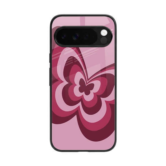 Y2K Magenta Butterfly back phone cover | glass case for google pixel 10 pro xl