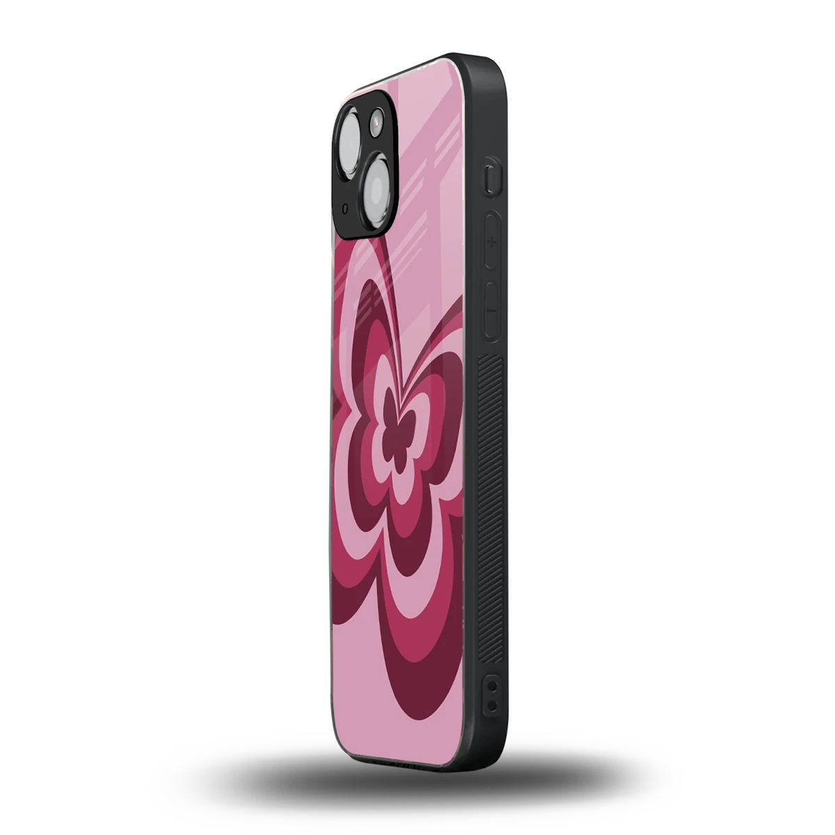 Y2K Magenta Butterfly iphone 13 mini mobile cover | shockproof glass phone case