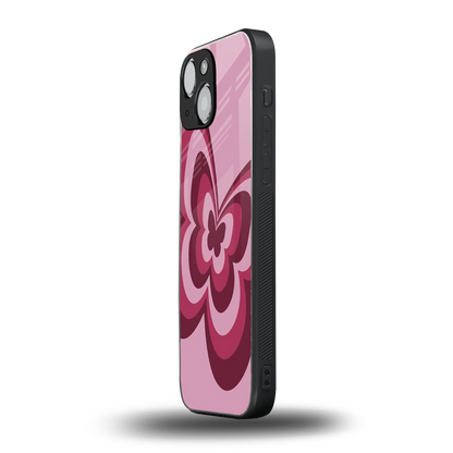 Y2K Magenta Butterfly iphone 13 mini mobile cover | shockproof glass phone case