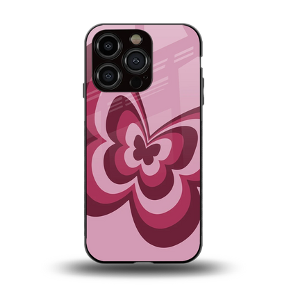 Y2K Magenta Butterfly back phone cover | glass case for iphone 13 pro