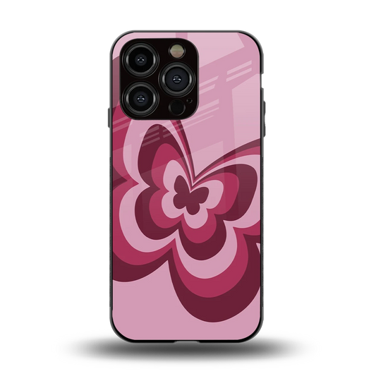Y2K Magenta Butterfly back phone cover | glass case for iphone 13 pro