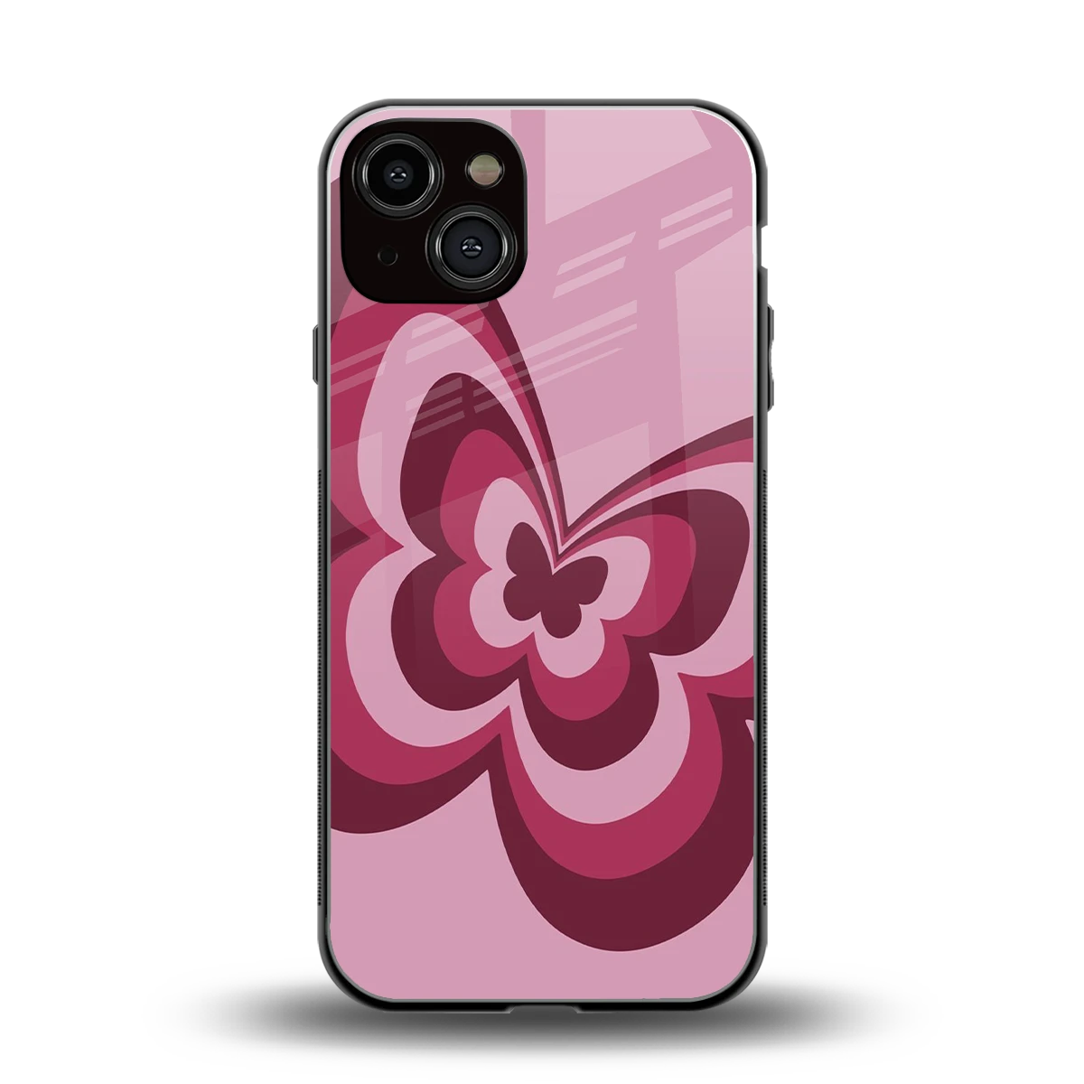 Y2K Magenta Butterfly back phone cover | glass case for iphone 13