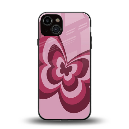 Y2K Magenta Butterfly back phone cover | glass case for iphone 13
